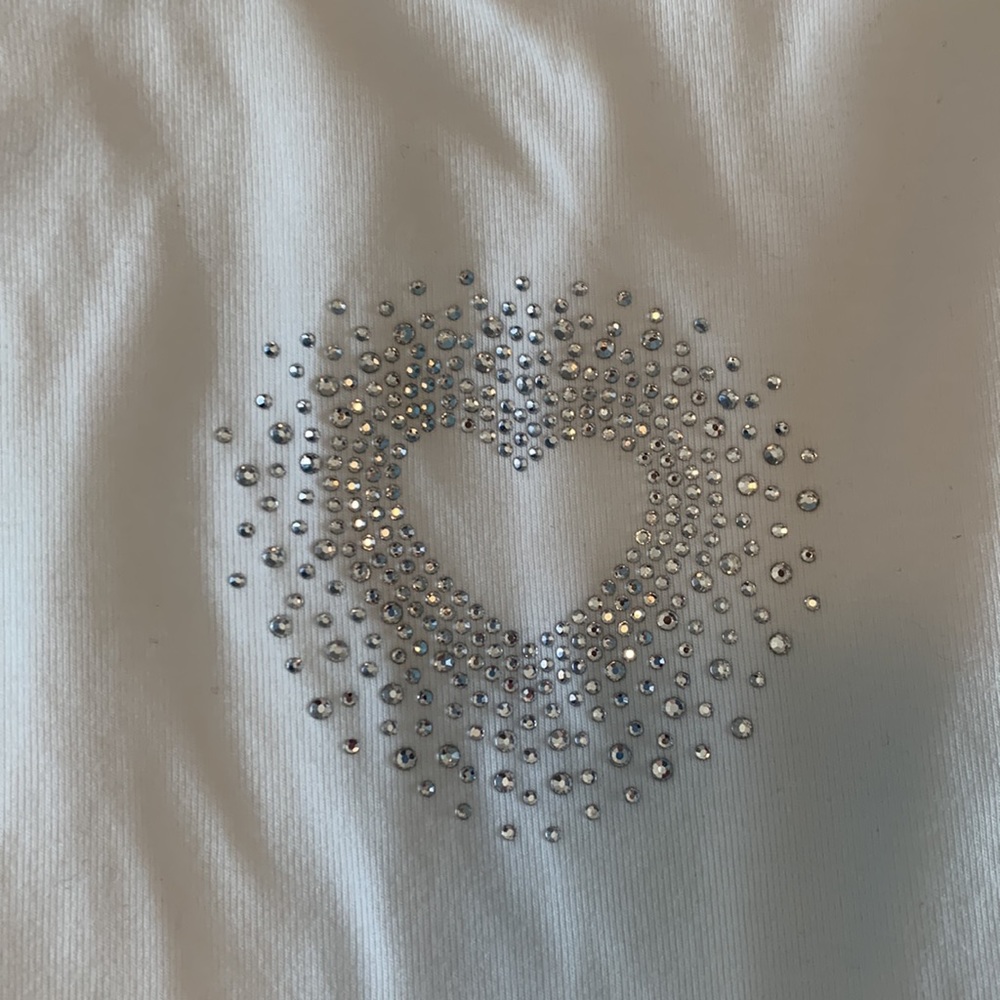 Shein white rhinestone crop top - Picture 2 of 7